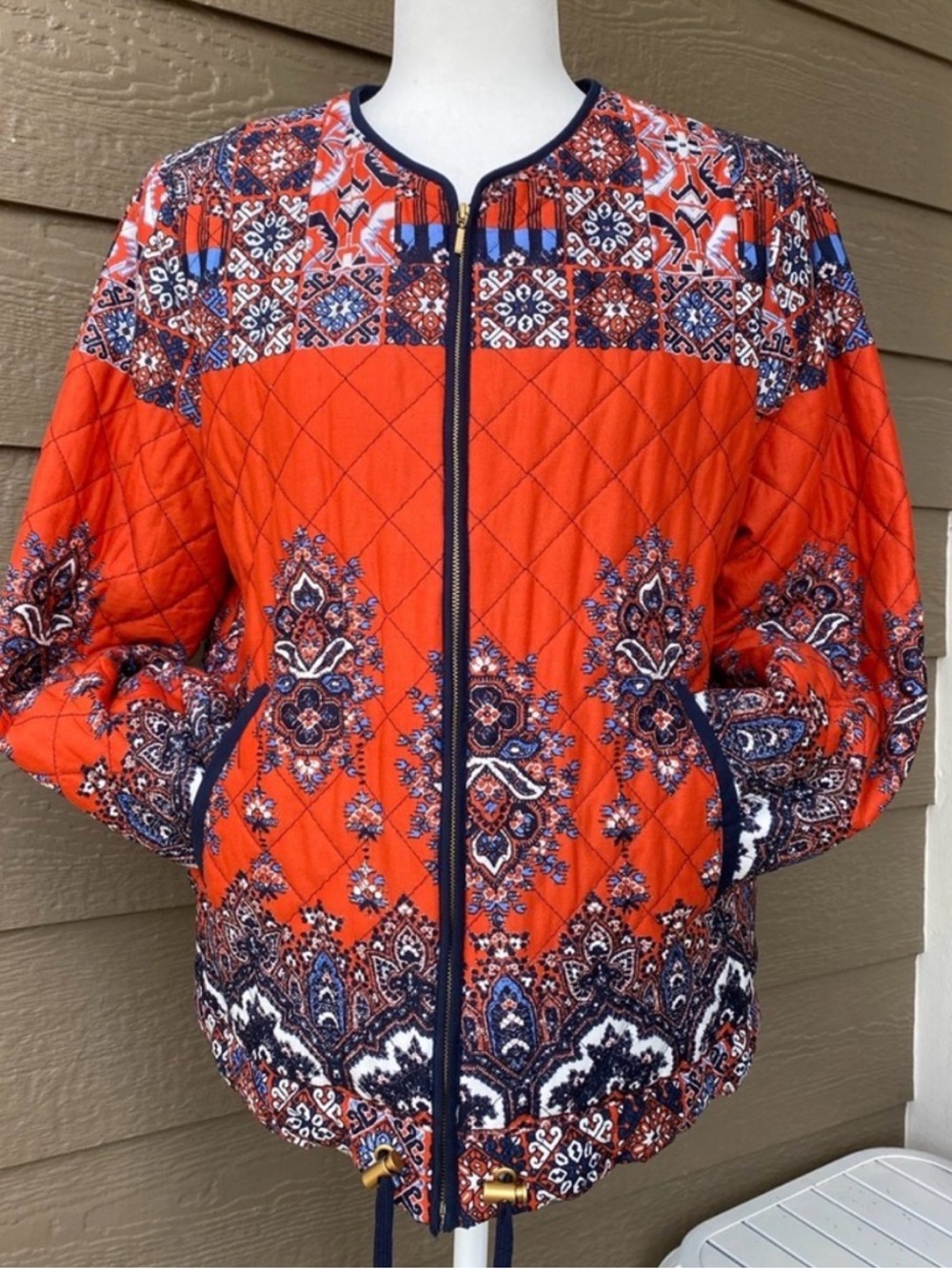 Ruby Rd. Quilted Red Paisley Jacket - Picture 4 of 5